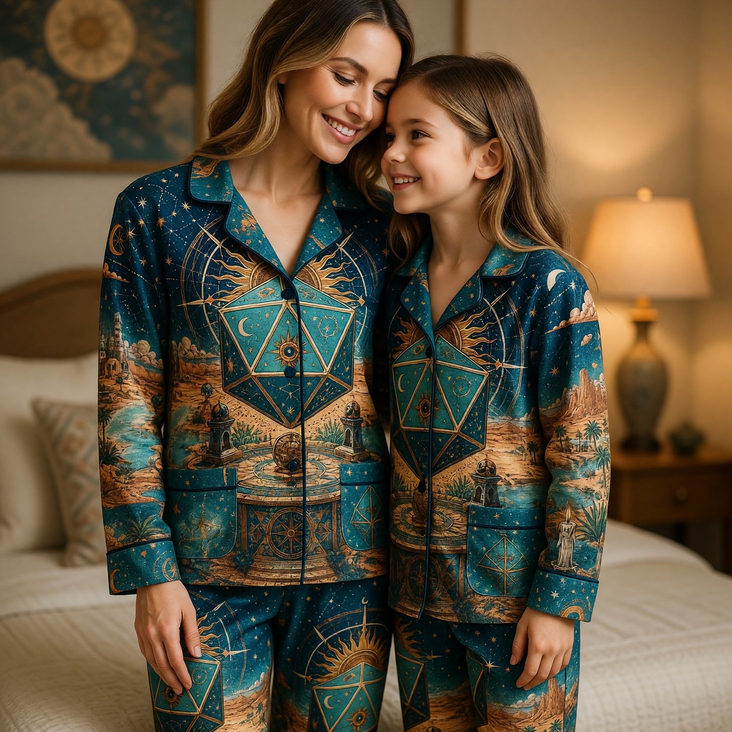 Celestial D20 Pajama Set - Fantasy Astrology Nightwear