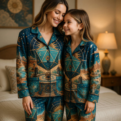 Celestial D20 Pajama Set - Fantasy Astrology Nightwear