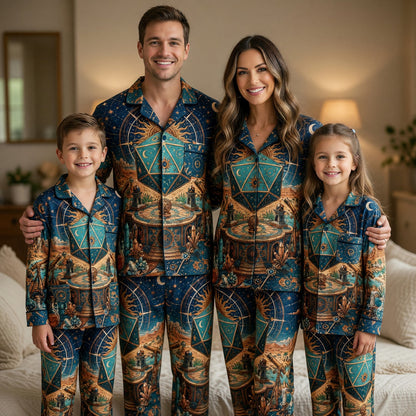 Celestial D20 Pajama Set - Fantasy Astrology Nightwear
