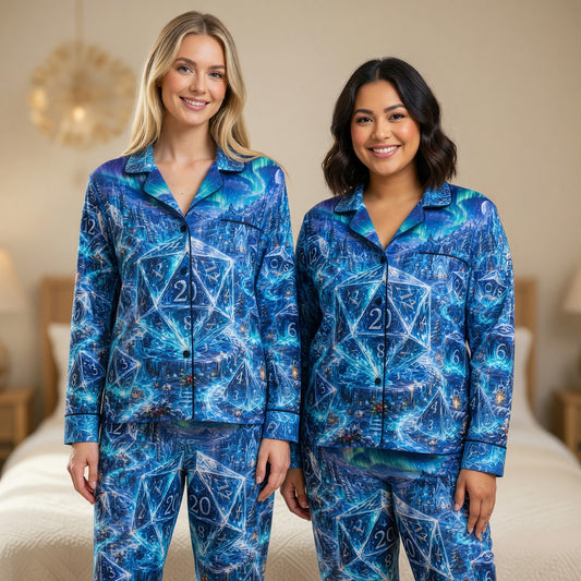 Crystal Dice Thick Pajama Set - Fantasy Winter Wonderland