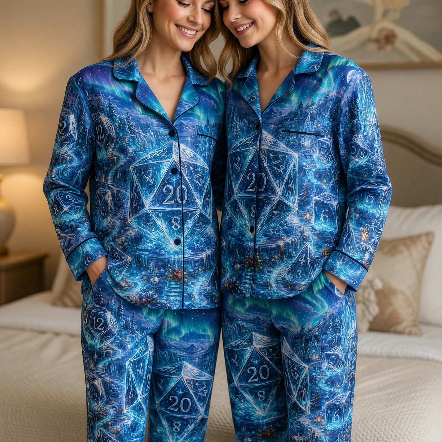Crystal Dice Thick Pajama Set - Fantasy Winter Wonderland