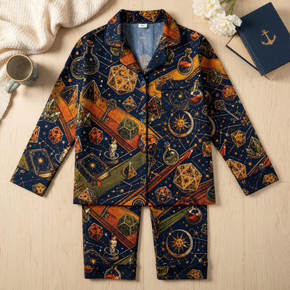 Dice Wizard Thick Pajama Set - Mystic Fantasy RPG Nightwear