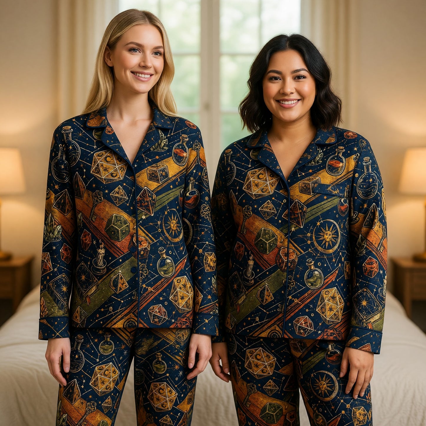 Dice Wizard Thick Pajama Set - Mystic Fantasy RPG Nightwear