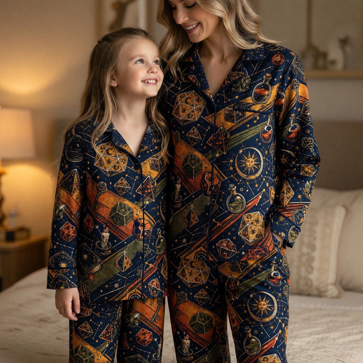 Dice Wizard Thick Pajama Set - Mystic Fantasy RPG Nightwear