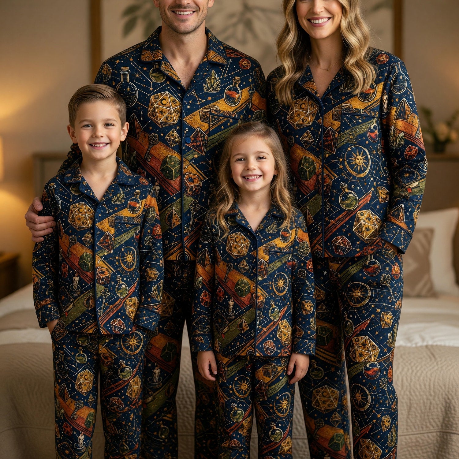 Dice Wizard Thick Pajama Set - Mystic Fantasy RPG Nightwear