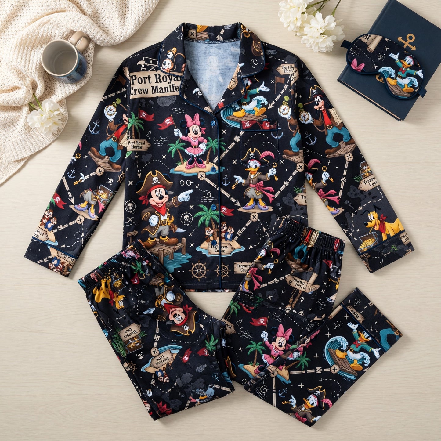 Port Royal Pirate Crew Thick Pajama Set - Mouse Map