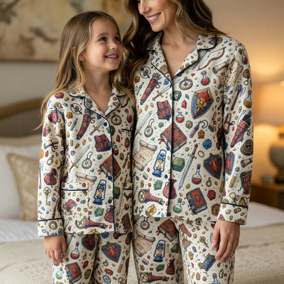 Fantasy Dungeon Thick Pajama Set - Fantasy RPG Tabletop Gamer Sleepwear