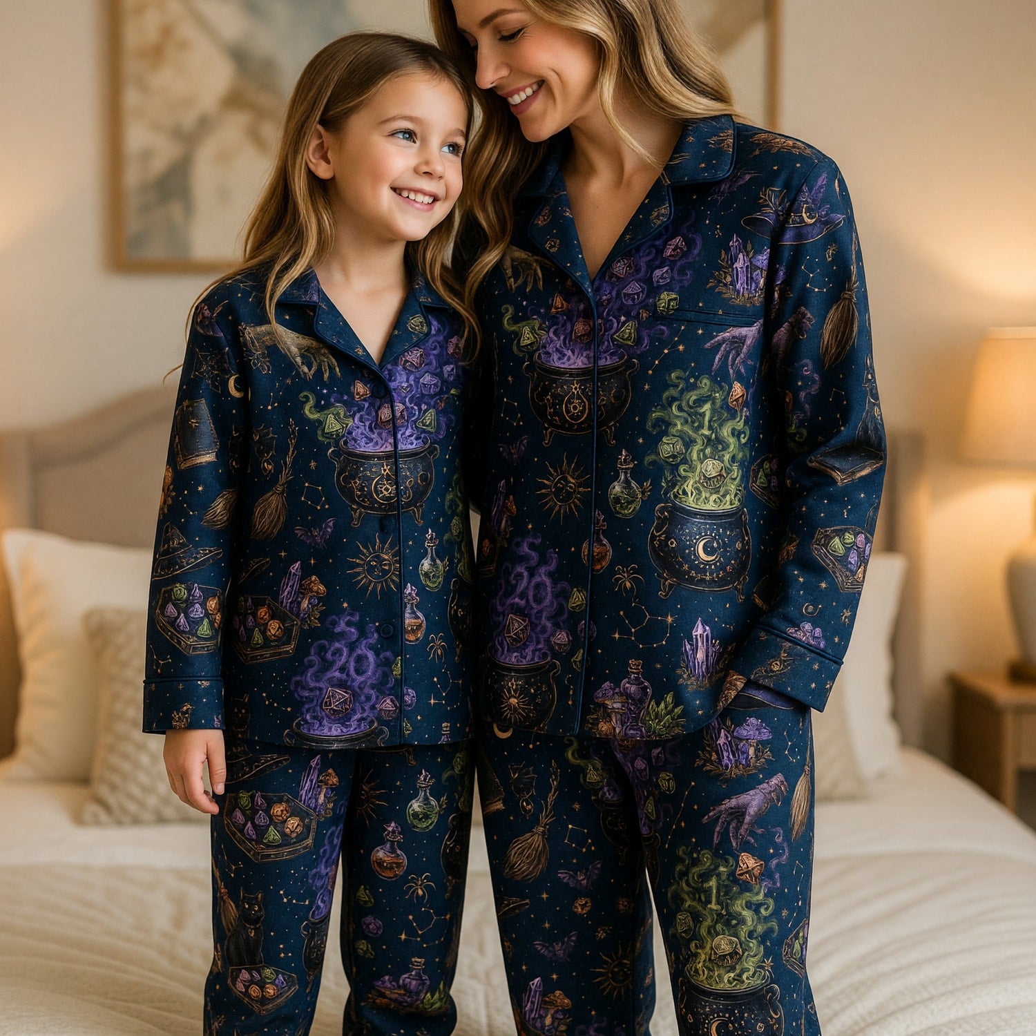 Witch Dice Thick Pajama Set - Mystic RPG Cauldron Sleepwear