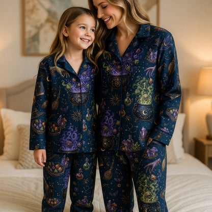 Witch Dice Thick Pajama Set - Mystic RPG Cauldron Sleepwear