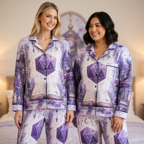 Celestial D20 Thick Pajama Set - Mystic RPG Fantasy Sleepwear