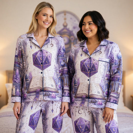 Celestial D20 Thick Pajama Set - Mystic RPG Fantasy Sleepwear