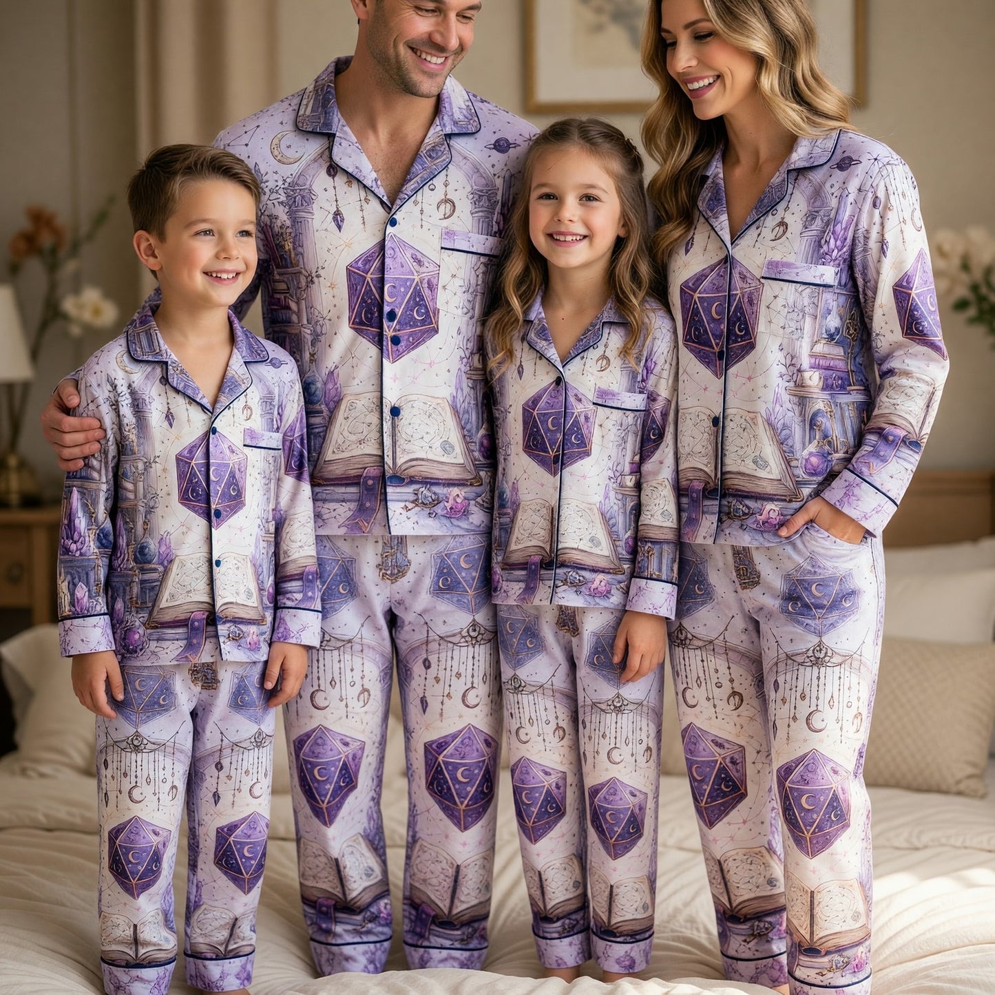 Celestial D20 Thick Pajama Set - Mystic RPG Fantasy Sleepwear