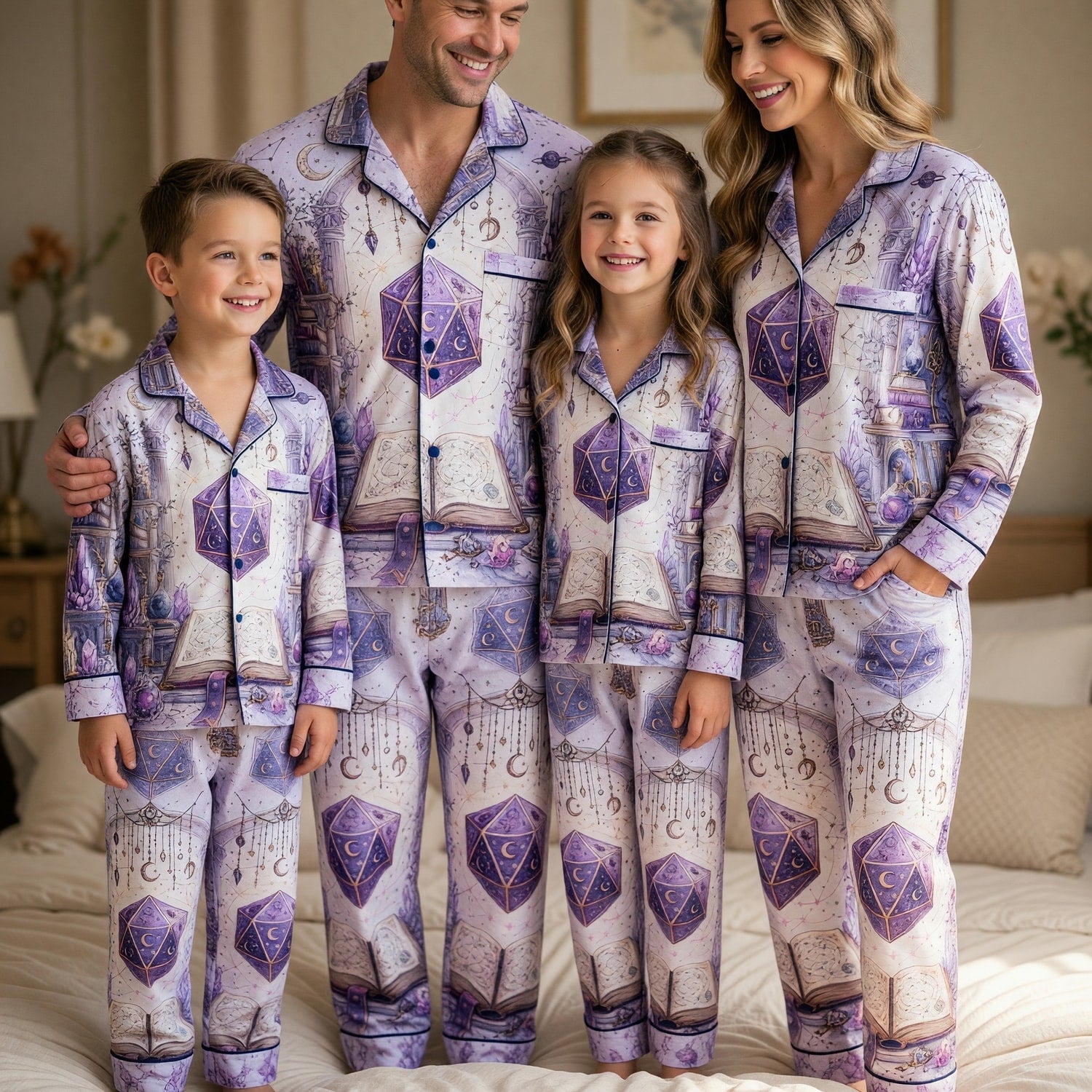 Celestial D20 Thick Pajama Set - Mystic RPG Fantasy Sleepwear