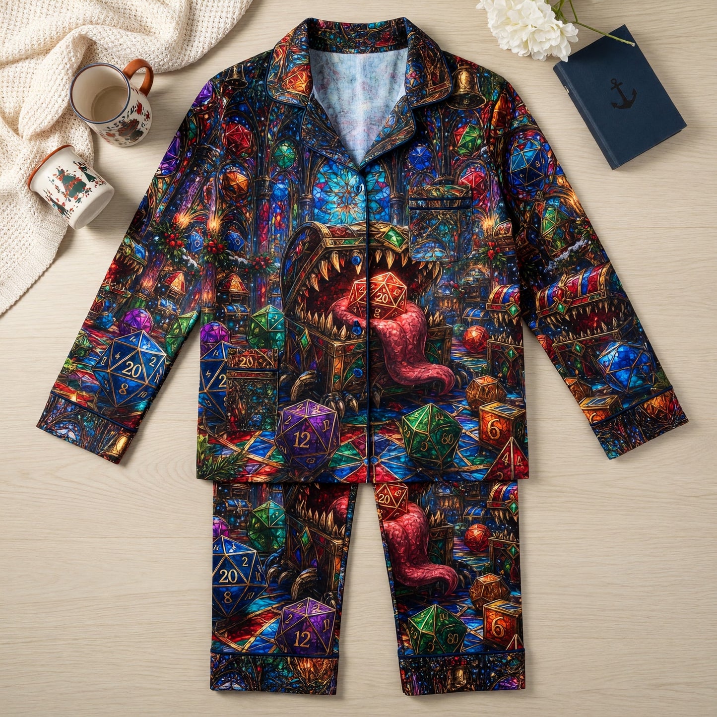 Christmas Mimic Thick Pajama Set - Fantasy RPG Holiday Sleepwear