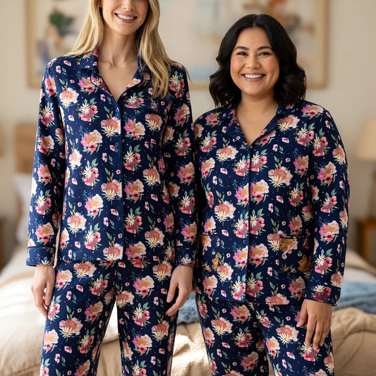 Floral Dice Thick Pajama Set - Cottagecore Gamer Sleepwear