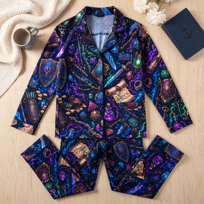 Fantasy Dungeon Thick Pajama Set - Neon Fantasy RPG Nightwear