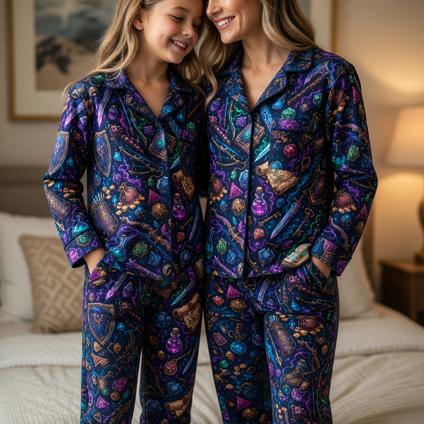 Fantasy Dungeon Thick Pajama Set - Neon Fantasy RPG Nightwear