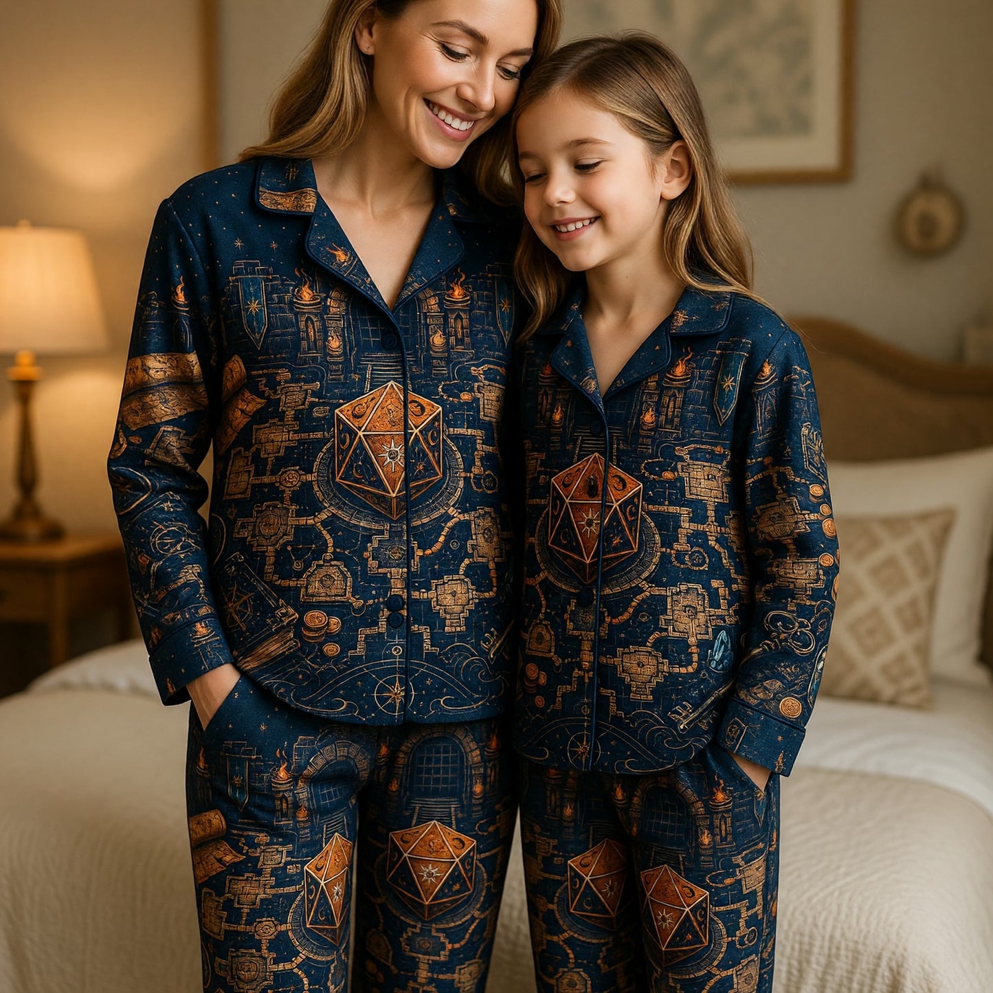 Dungeon Map D20 Thick Pajama Set - Fantasy RPG Sleepwear