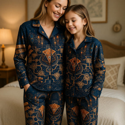 Dungeon Map D20 Thick Pajama Set - Fantasy RPG Sleepwear