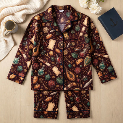 Fantasy Dungeon Thick Pajama Set - RPG Tabletop Loot Pattern