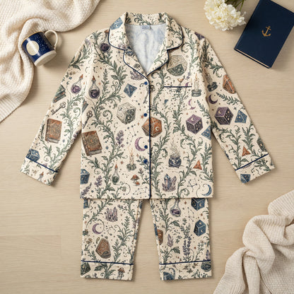 Celestial Dice Thick Pajama Set - Mystic Witchcraft Fantasy