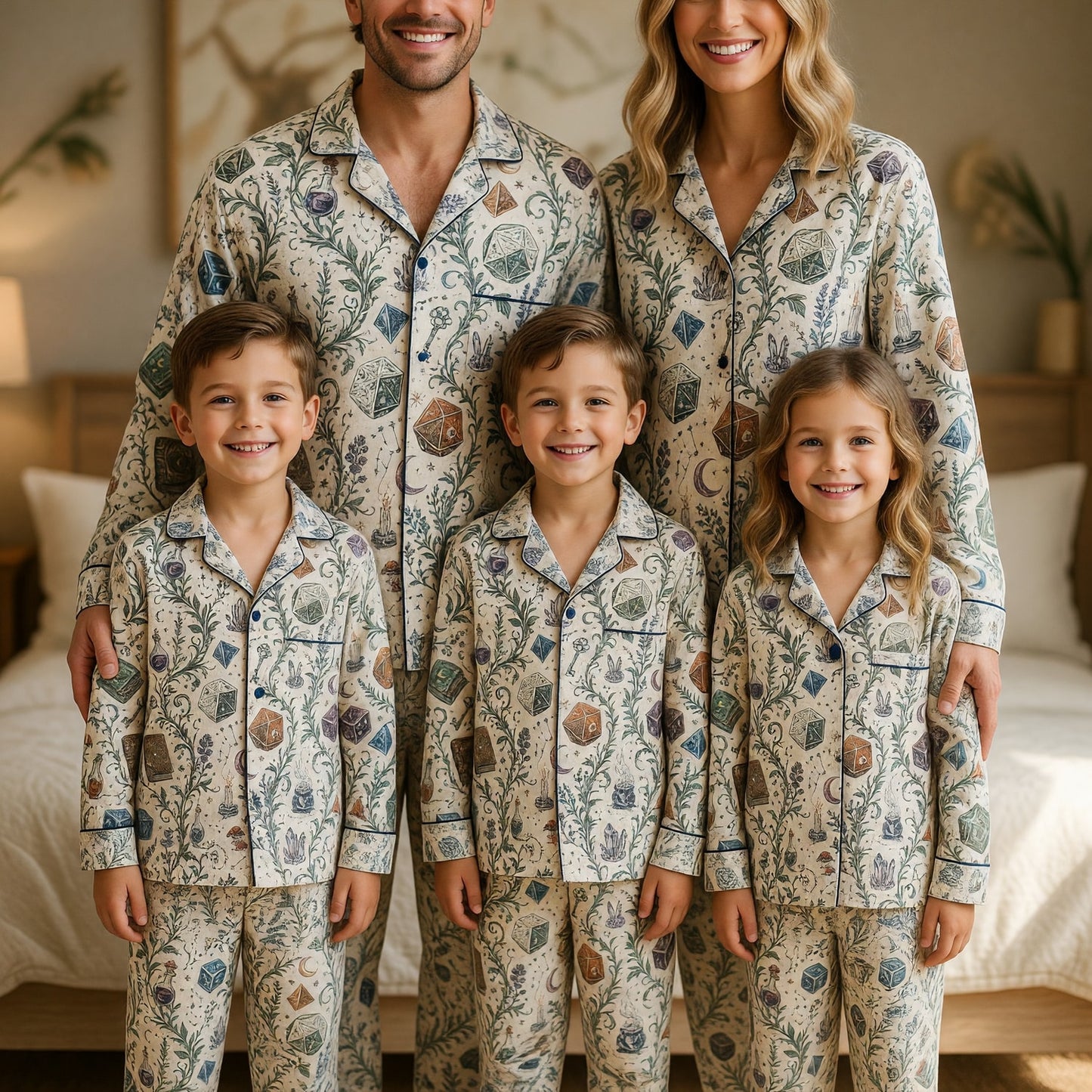 Celestial Dice Thick Pajama Set - Mystic Witchcraft Fantasy