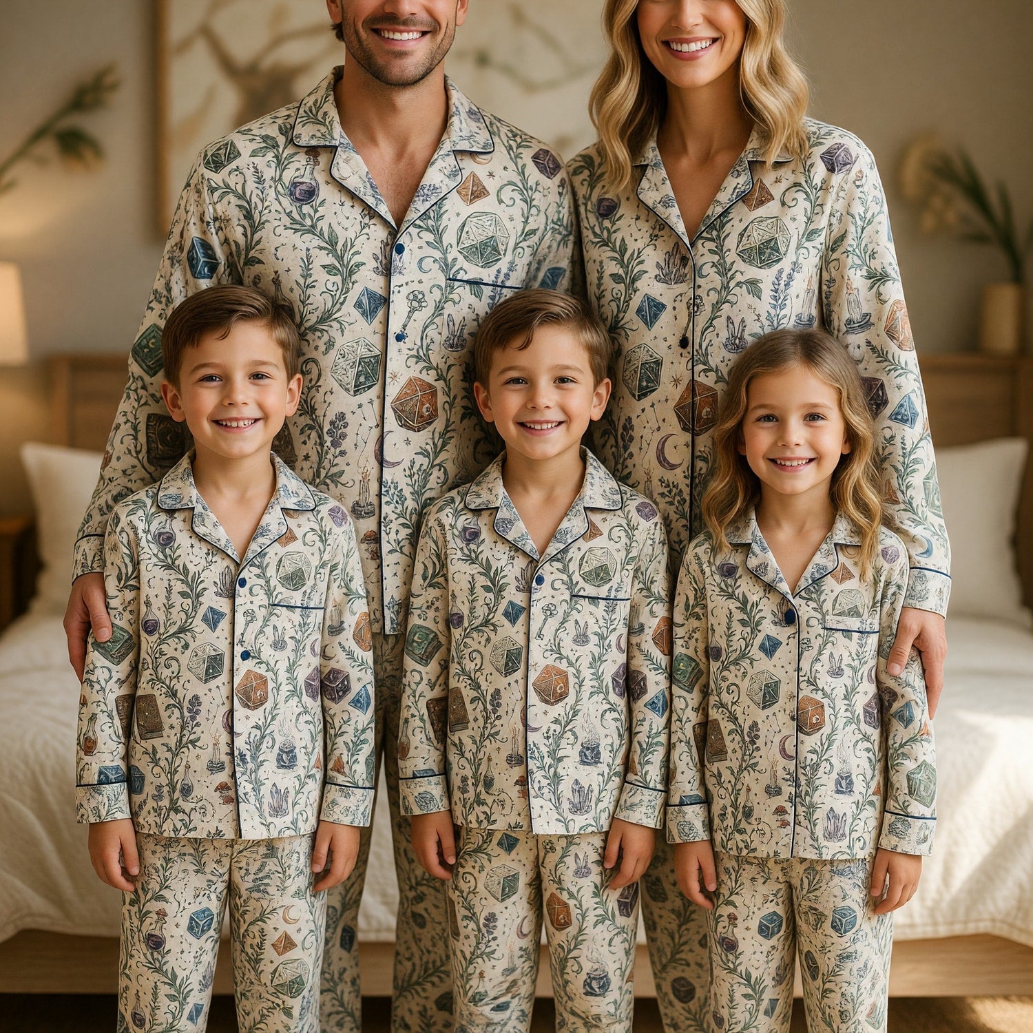 Celestial Dice Thick Pajama Set - Mystic Witchcraft Fantasy