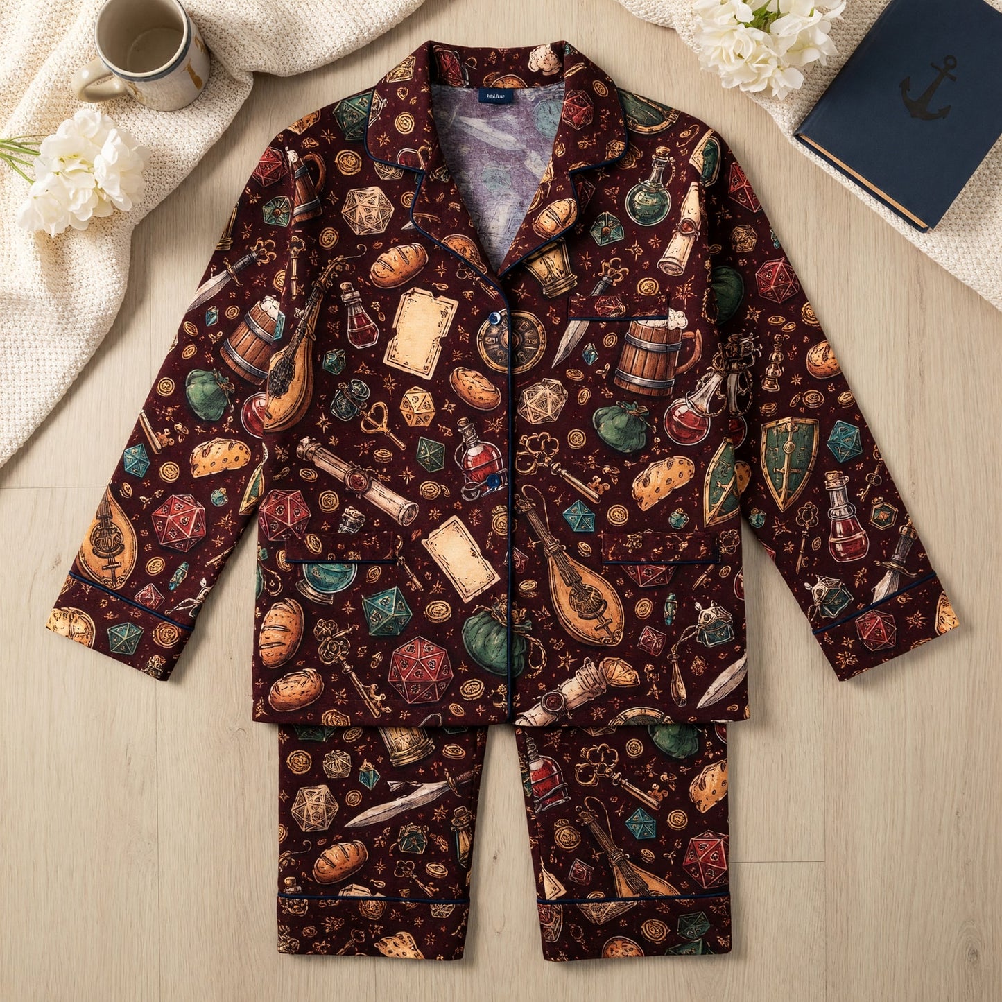 Fantasy Dungeon Thick Pajama Set - RPG Fantasy Gamer Nightwear
