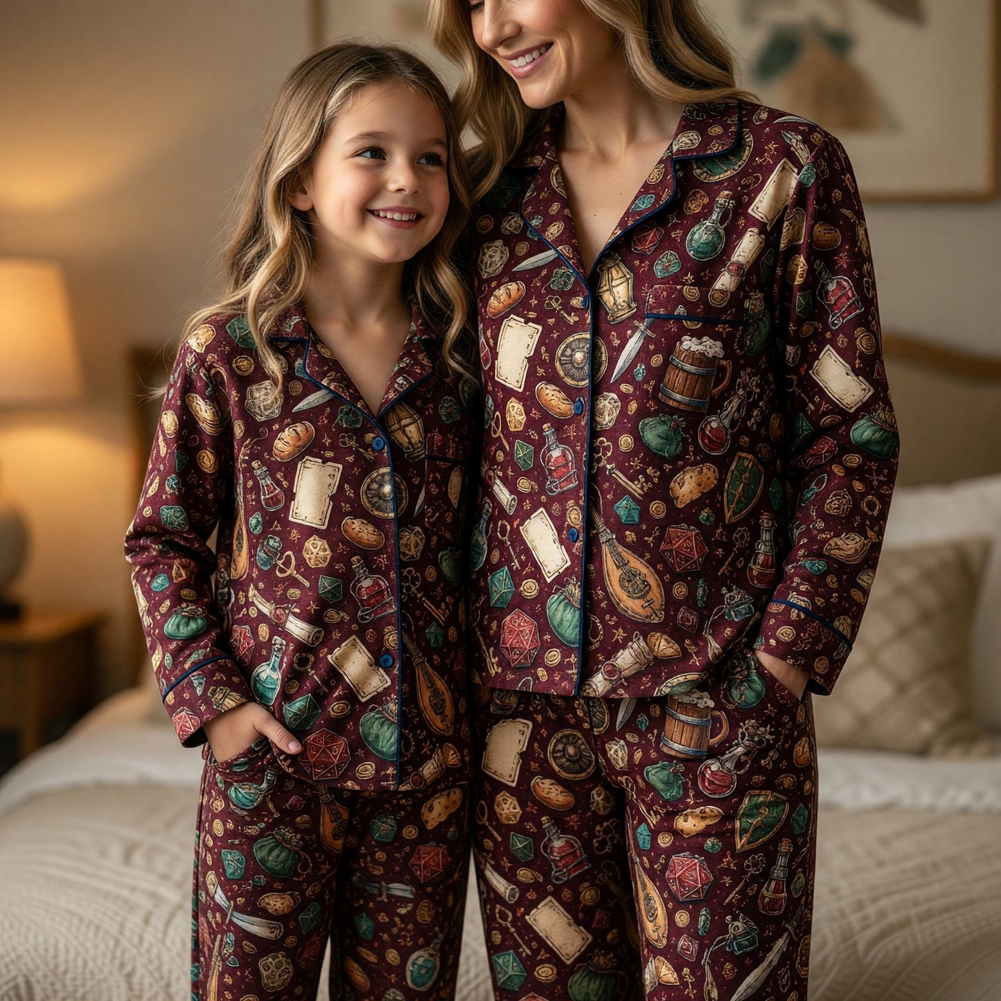 Fantasy Dungeon Thick Pajama Set - RPG Fantasy Gamer Nightwear