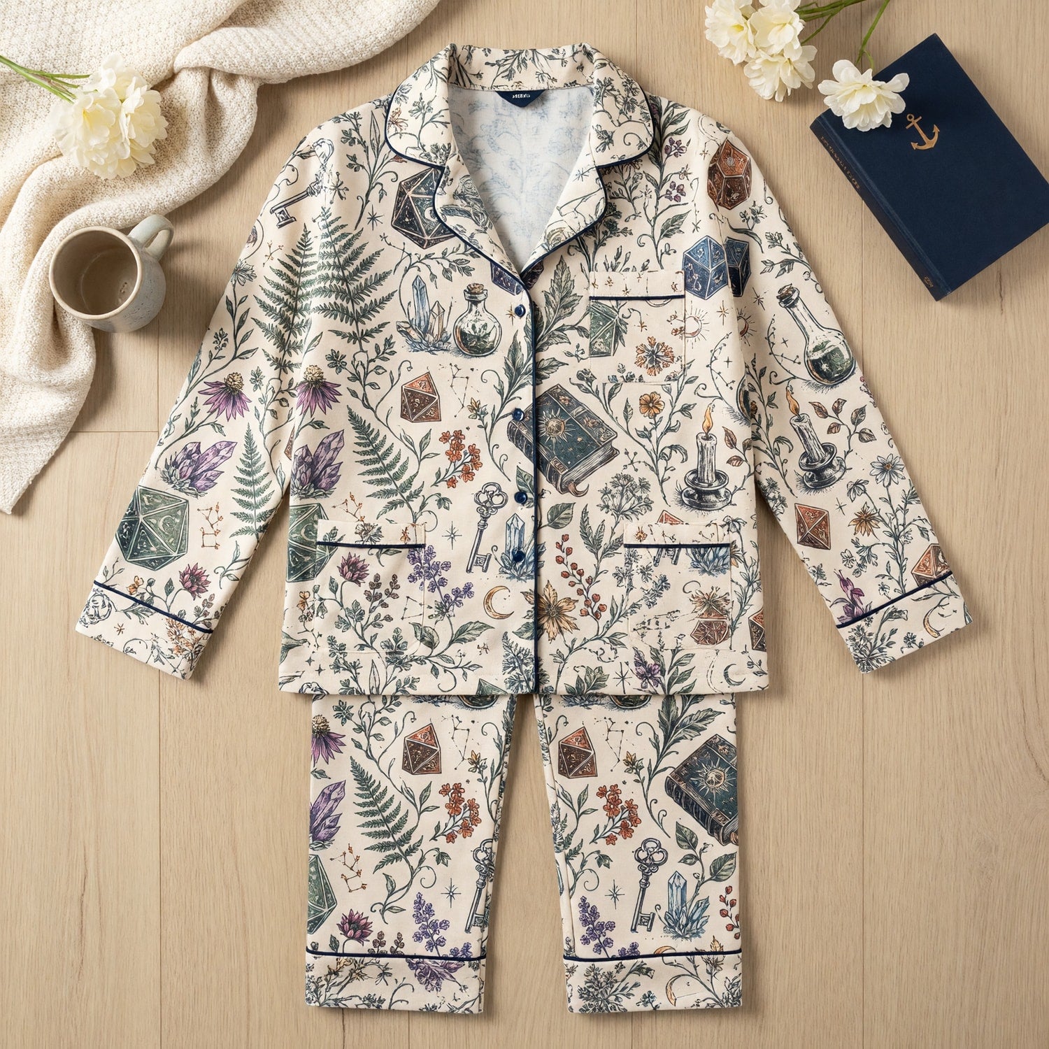 Witchy Dice Thick Pajama Set - Fantasy Mystical Sleepwear