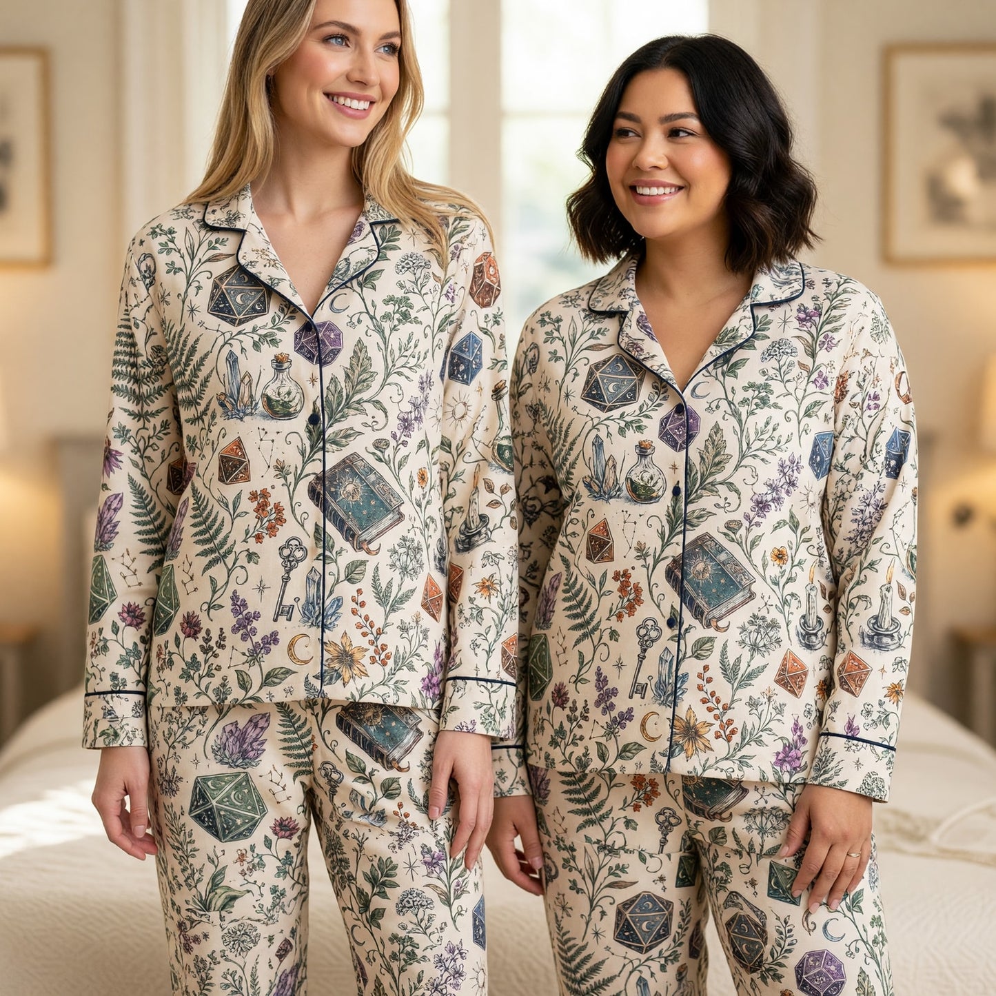 Witchy Dice Thick Pajama Set - Fantasy Mystical Sleepwear