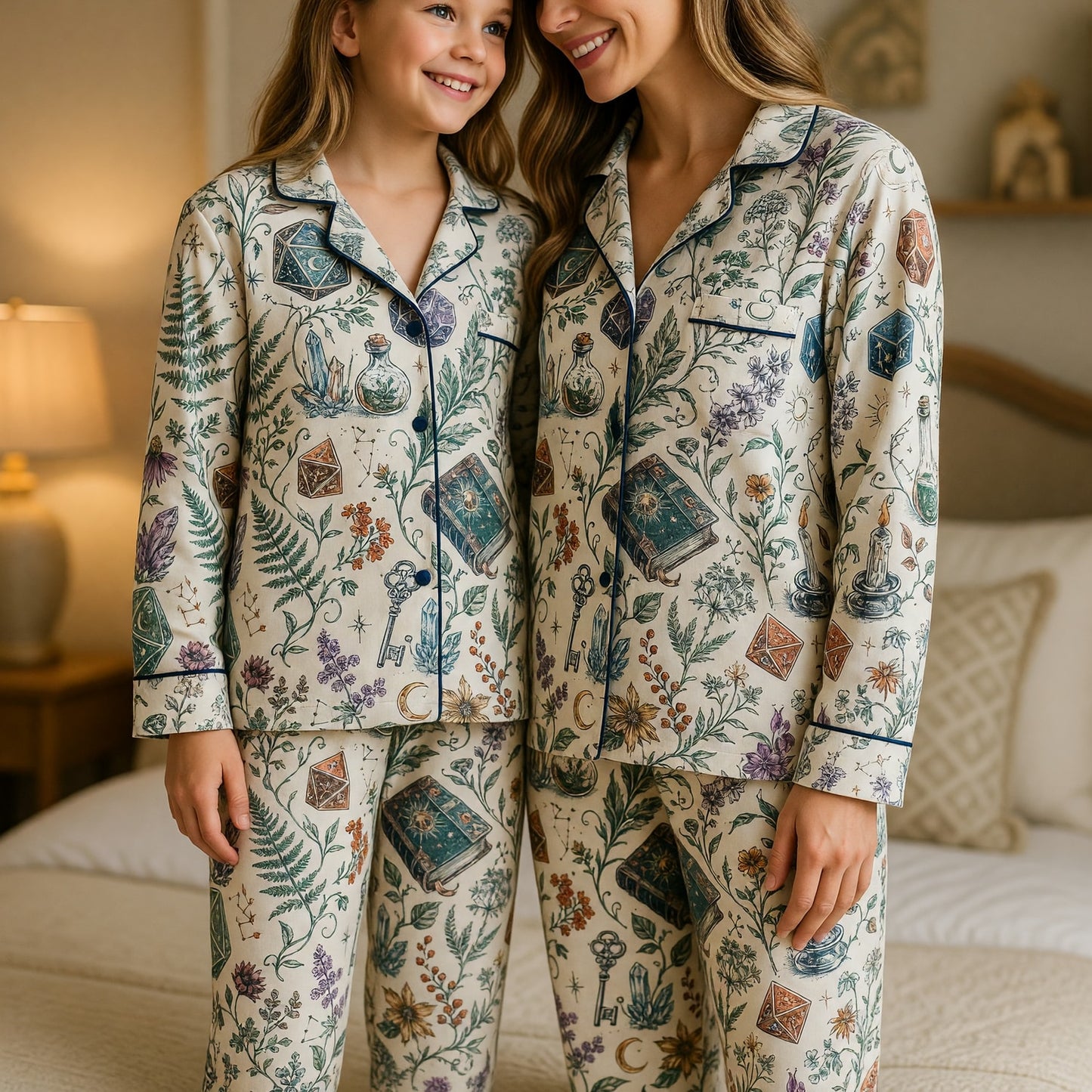 Witchy Dice Thick Pajama Set - Fantasy Mystical Sleepwear