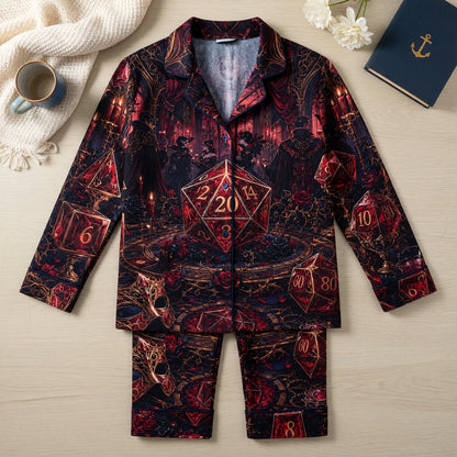 Gothic Vampire D20 Thick Pajama Set - Dark Dice Nightwear