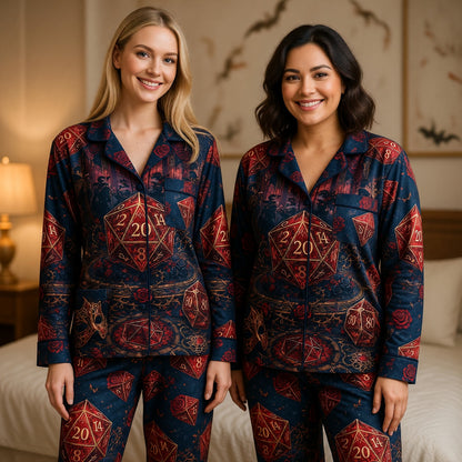 Gothic Vampire D20 Thick Pajama Set - Dark Dice Nightwear