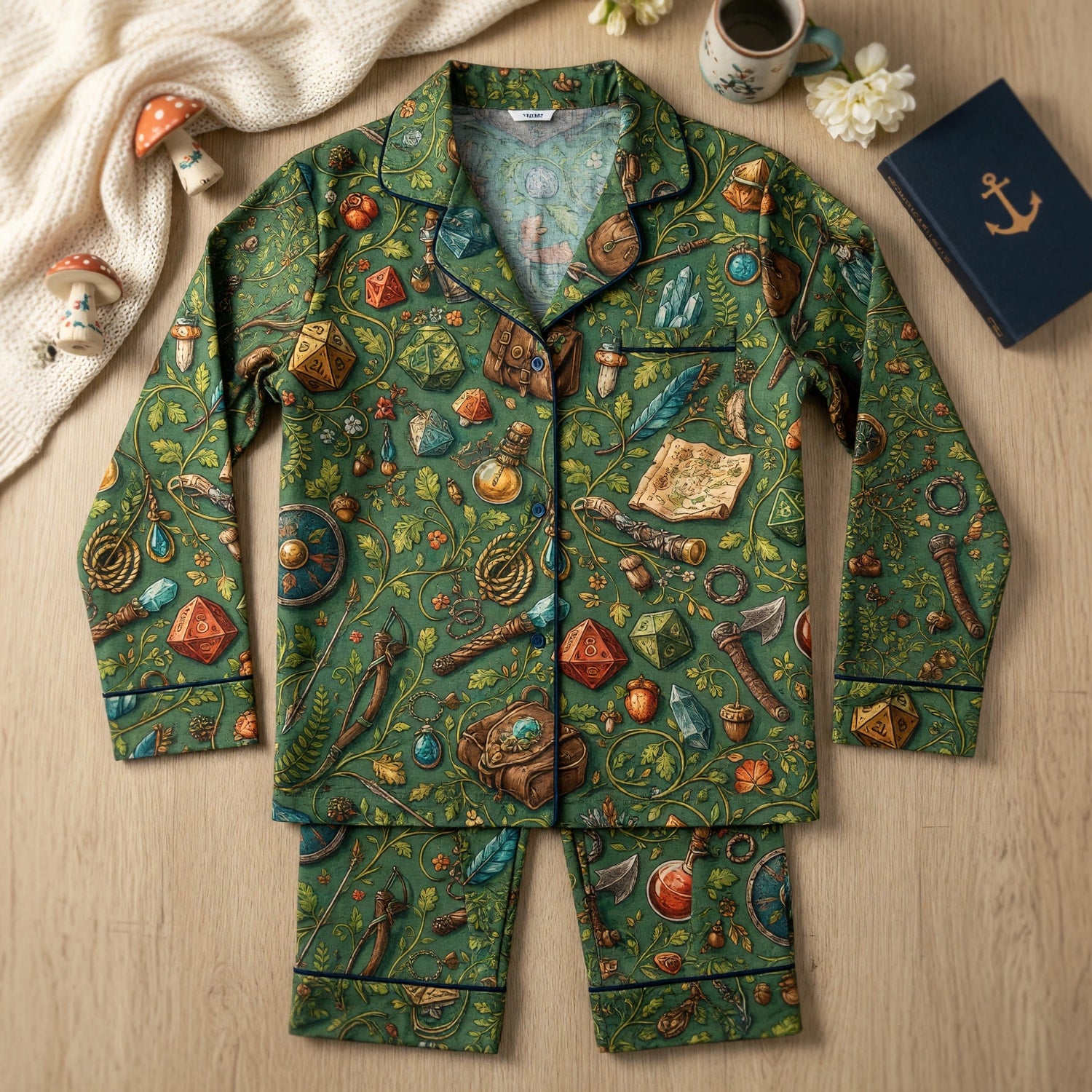 Fantasy Dungeon Thick Pajama Set - Fantasy RPG Tabletop Sleepwear