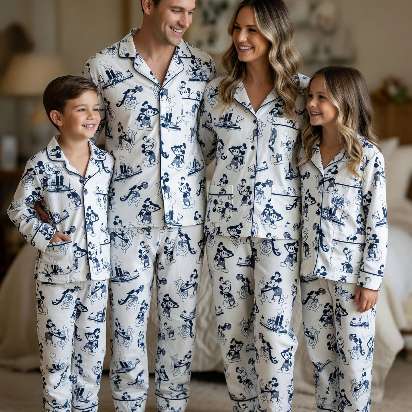 Mouse Vintage Steamboat Thick Pajama Set - Vintage Cartoon