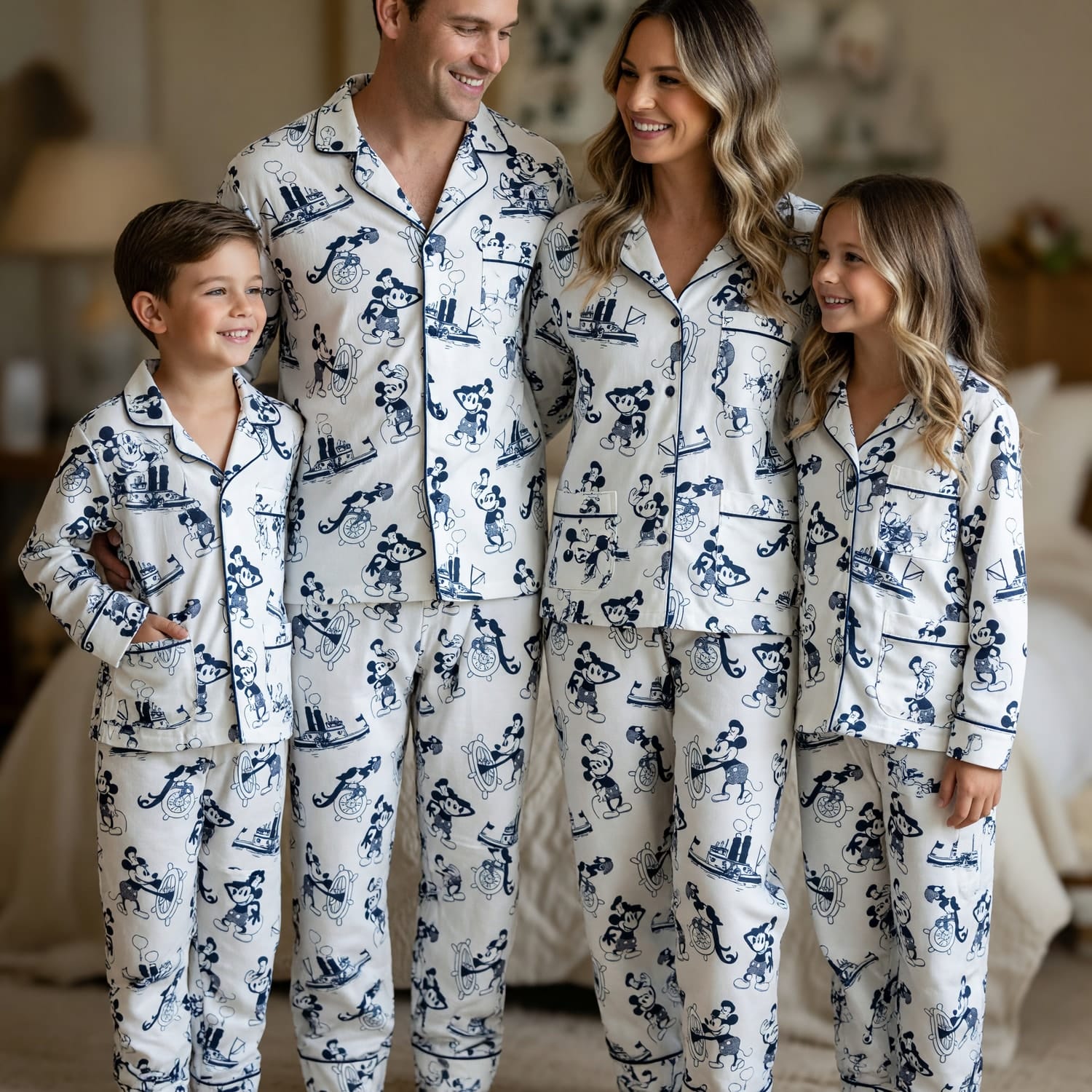 Mouse Vintage Steamboat Thick Pajama Set - Vintage Cartoon