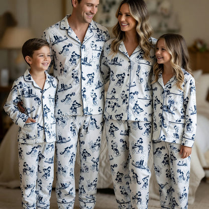 Mouse Vintage Steamboat Thick Pajama Set - Vintage Cartoon