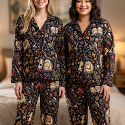 Fantasy Dungeon Thick Pajama Set - Fantasy Tabletop RPG Sleepwear