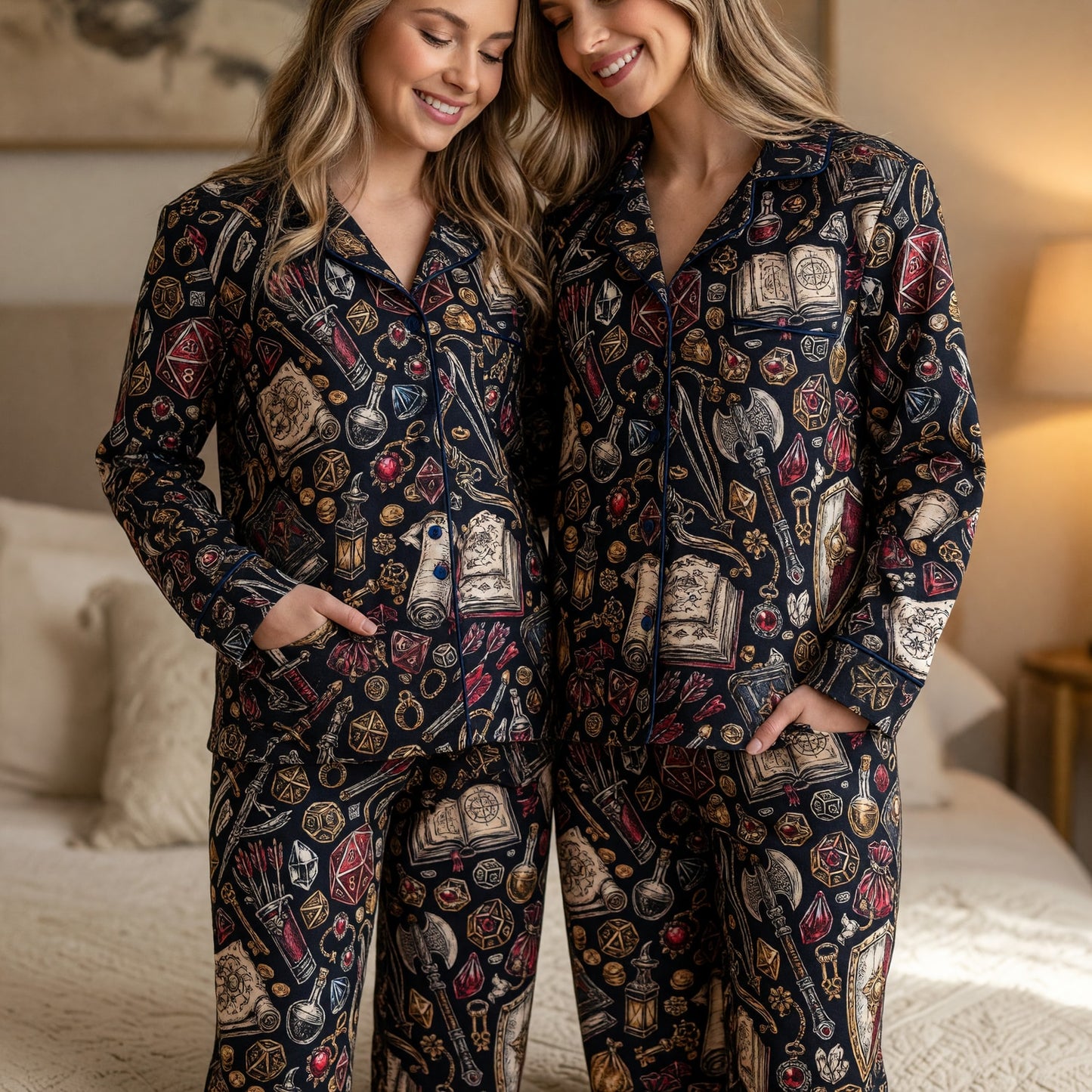 Fantasy Dungeon Thick Pajama Set - Fantasy Tabletop RPG Sleepwear