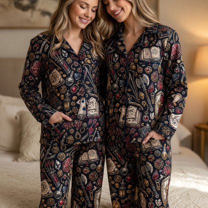 Fantasy Dungeon Thick Pajama Set - Fantasy Tabletop RPG Sleepwear