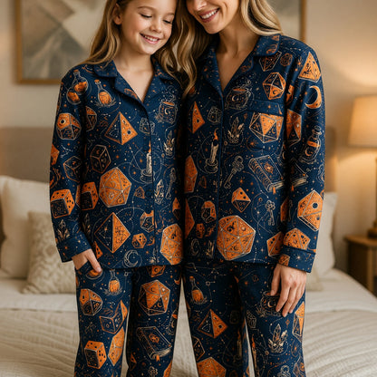 Witchcraft Dice Pajama Set - Mystic RPG Fantasy Nightwear