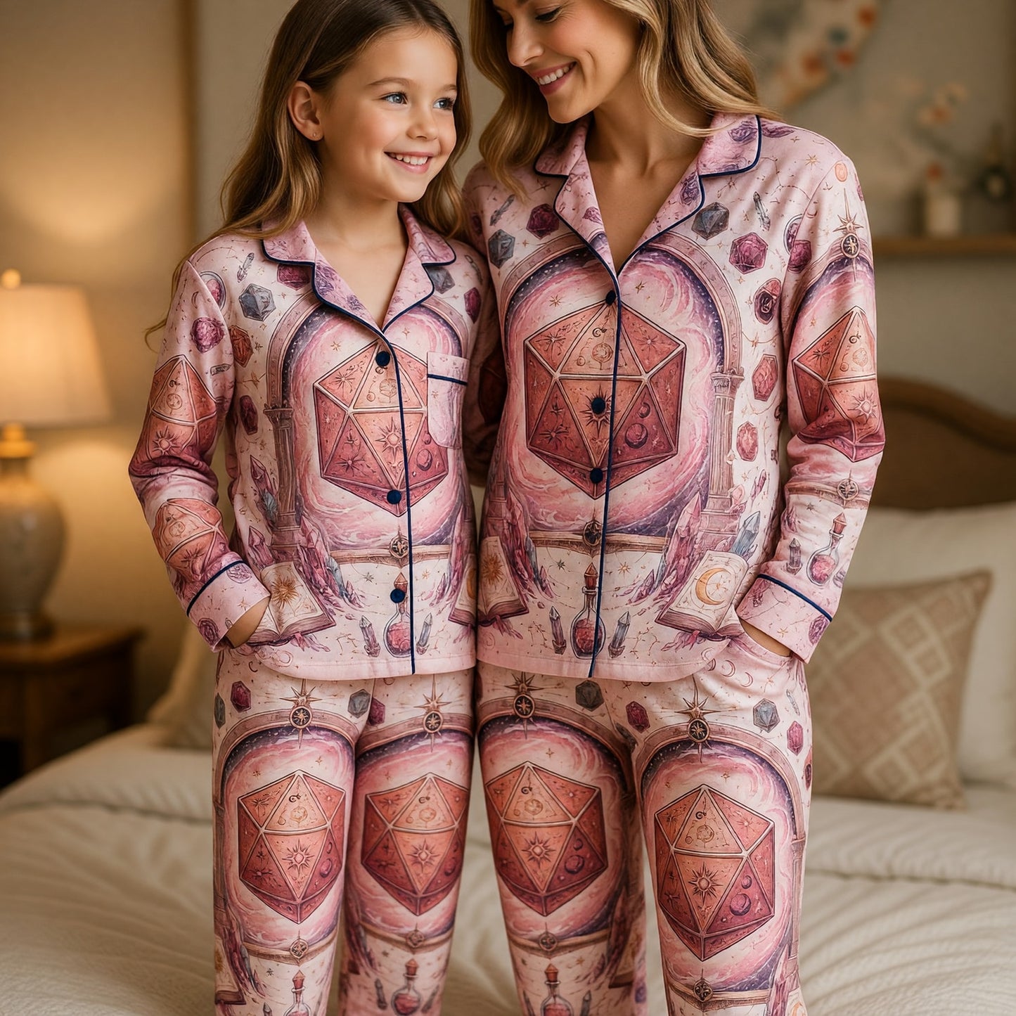 Celestial D20 Thick Pajama Set - Mystic Dice Fantasy Nightwear