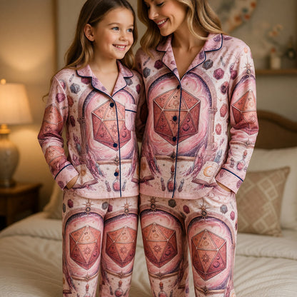 Celestial D20 Thick Pajama Set - Mystic Dice Fantasy Nightwear