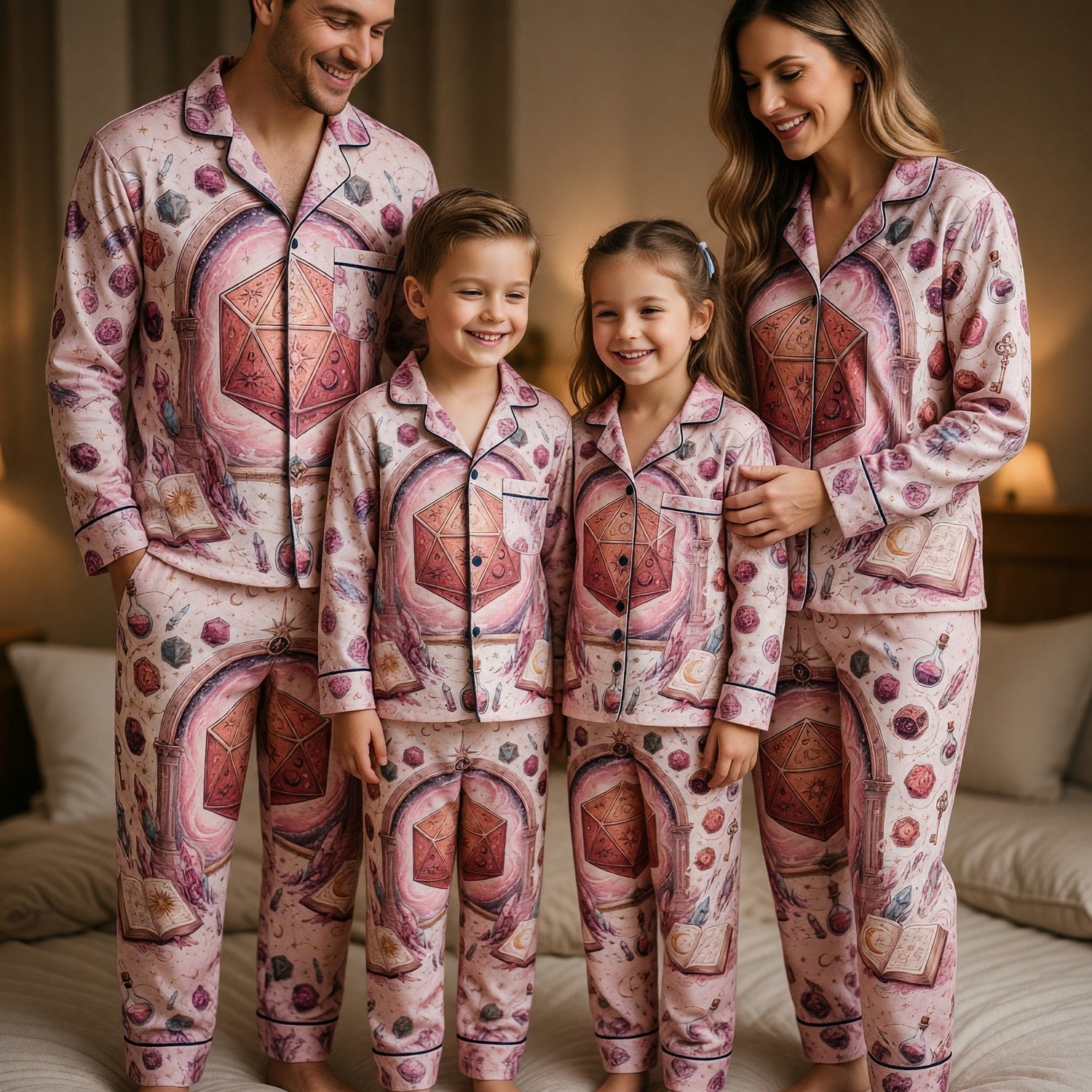 Celestial D20 Thick Pajama Set - Mystic Dice Fantasy Nightwear