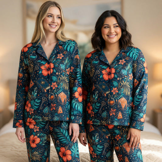 Tropical Dice Thick Pajama Set - Mystic RPG Fantasy Nightwear