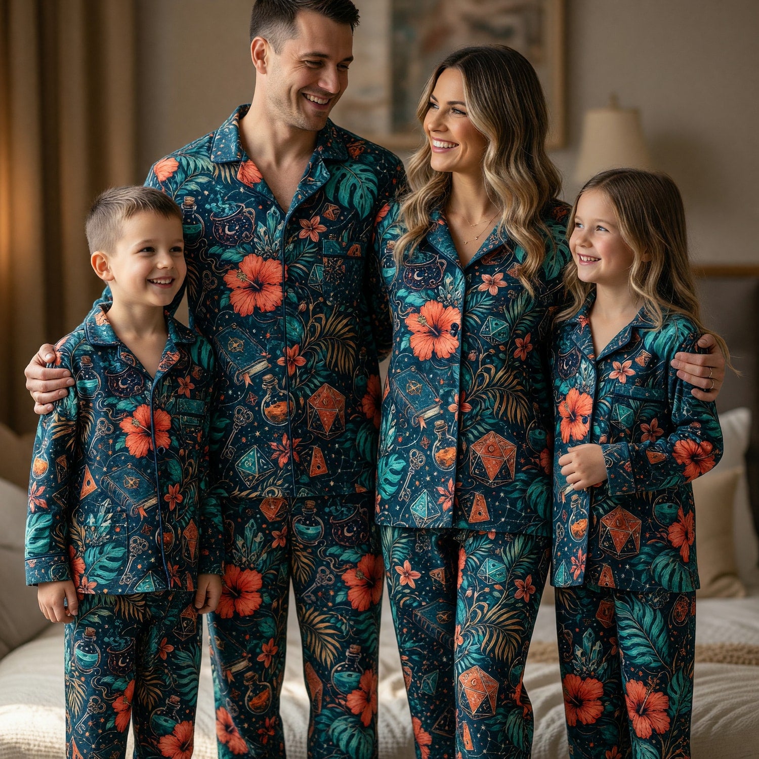 Tropical Dice Thick Pajama Set - Mystic RPG Fantasy Nightwear