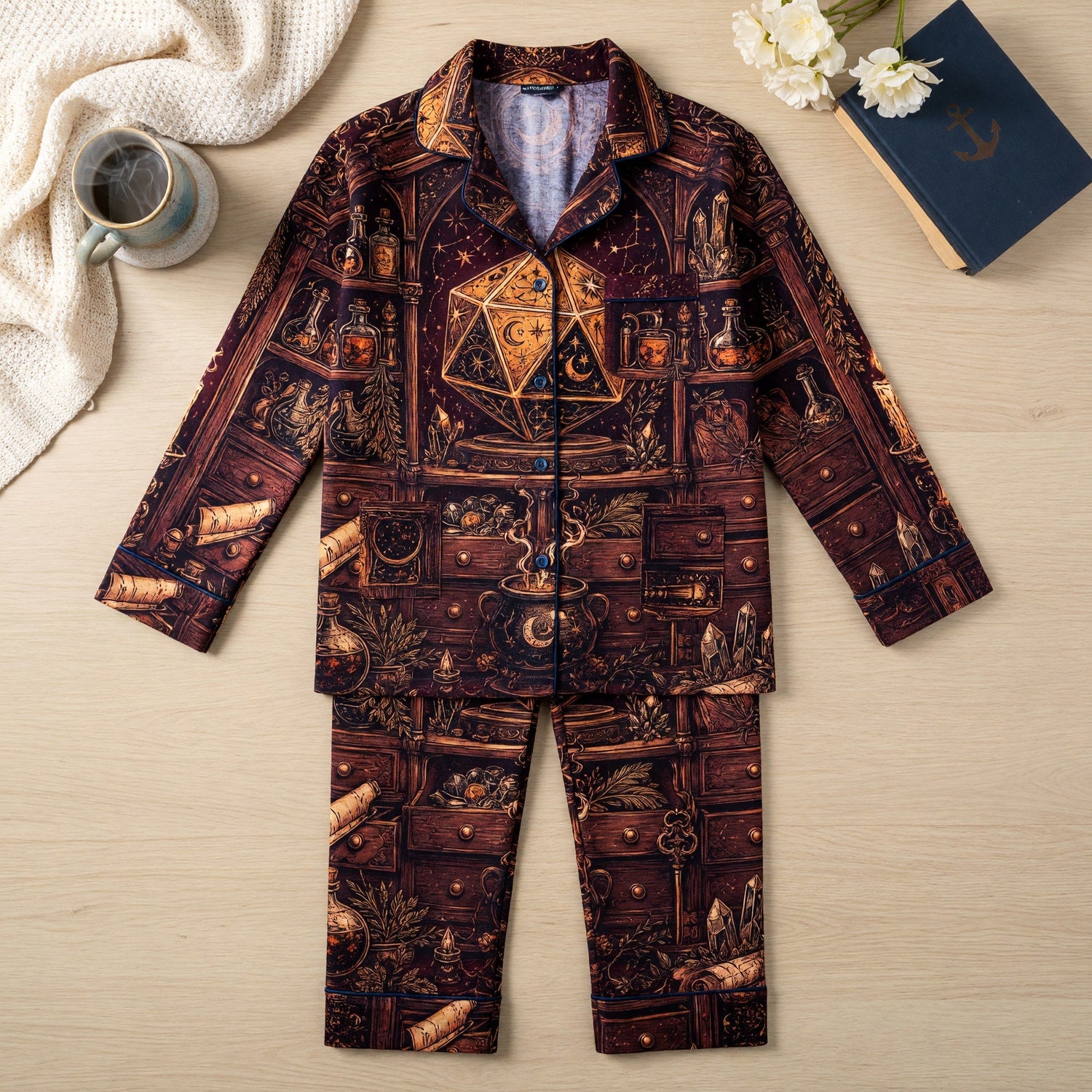Fantasy Dungeon D20 Thick Pajama Set - Mystic Celestial Fantasy