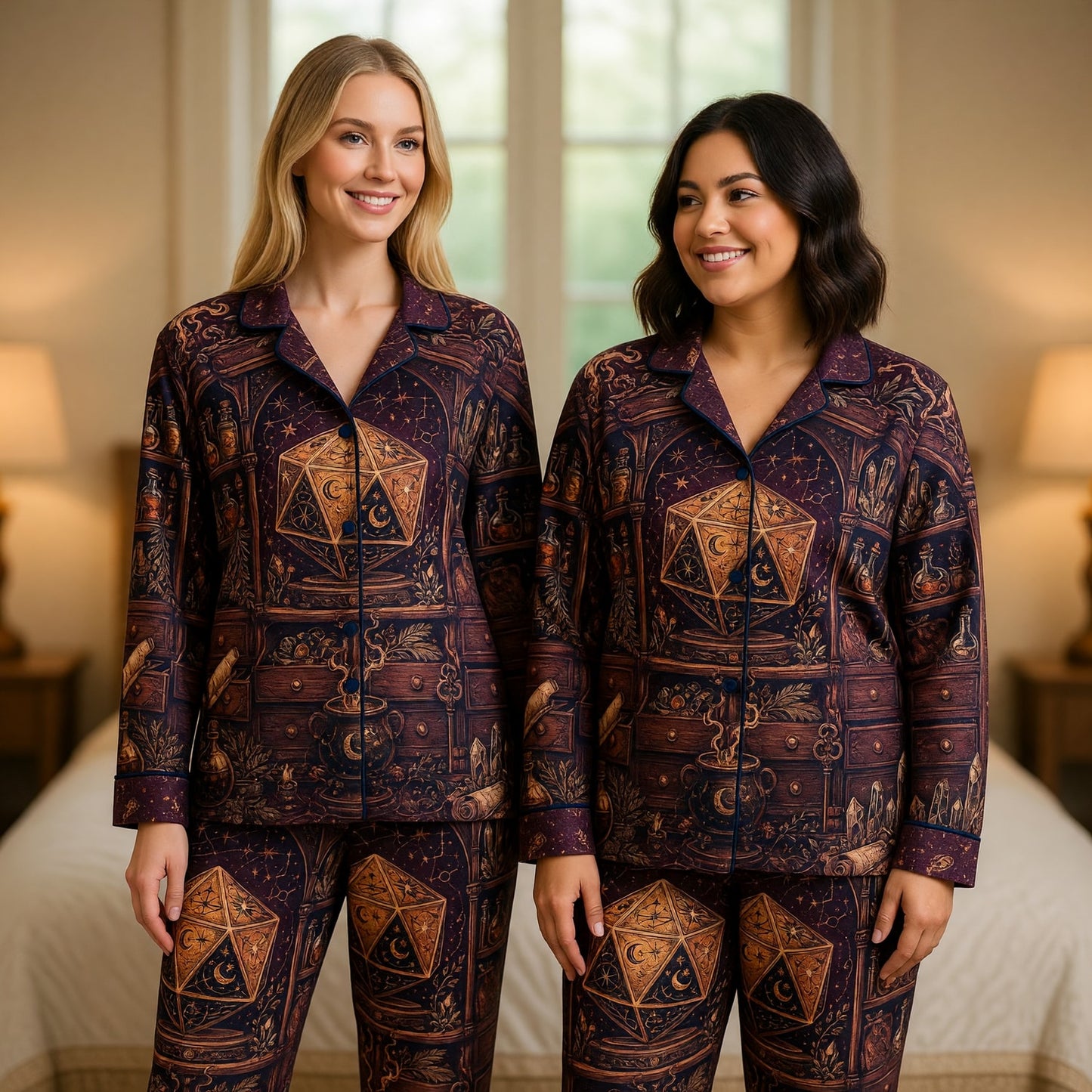 Fantasy Dungeon D20 Thick Pajama Set - Mystic Celestial Fantasy