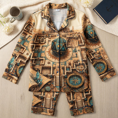 Ancient Egyptian D20 Dice Thick Pajama Set - Fantasy RPG Adventure